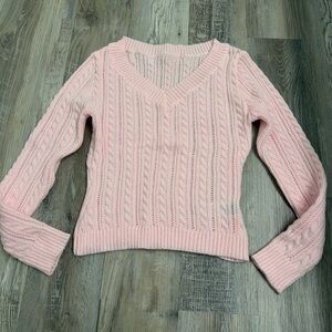 Pink cable knit sweater size small Brand new
